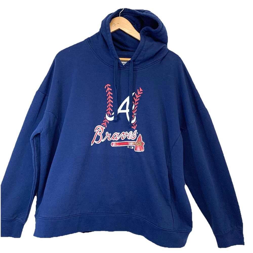 Alanta Braves Fanatics Matt Olson 28 Player Number Hoodie Men 2X Pullover Navy